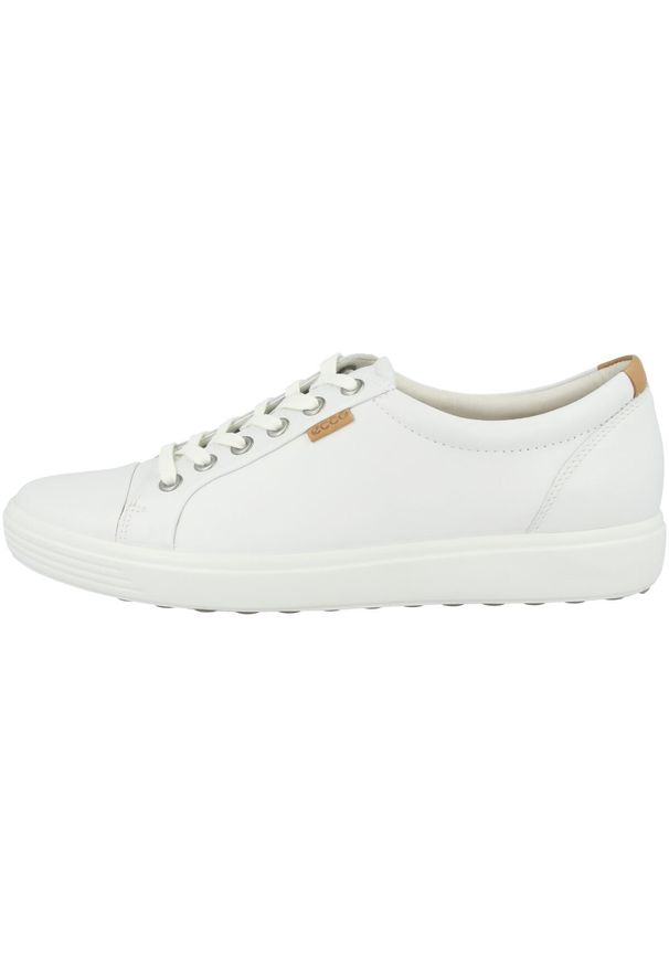 ecco - Buty do chodzenia damskie Ecco Soft 7. Zapięcie: sznurówki. Kolor: biały. Materiał: materiał, syntetyk, guma. Szerokość cholewki: normalna. Sport: turystyka piesza
