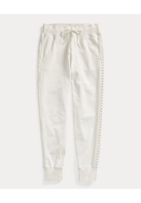Ralph Lauren - RALPH LAUREN - Białe spodnie dresowe ze zdobieniem. Kolor: biały. Materiał: dresówka. Wzór: aplikacja #2