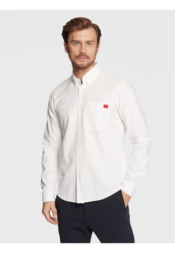 Hugo Koszula Evito 50479302 Biały Slim Fit. Kolor: biały. Materiał: bawełna
