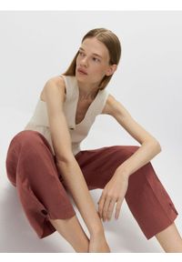 Reserved - Spodnie z lyocellem i lnem - jasnofioletowy. Kolor: fioletowy. Materiał: len #1