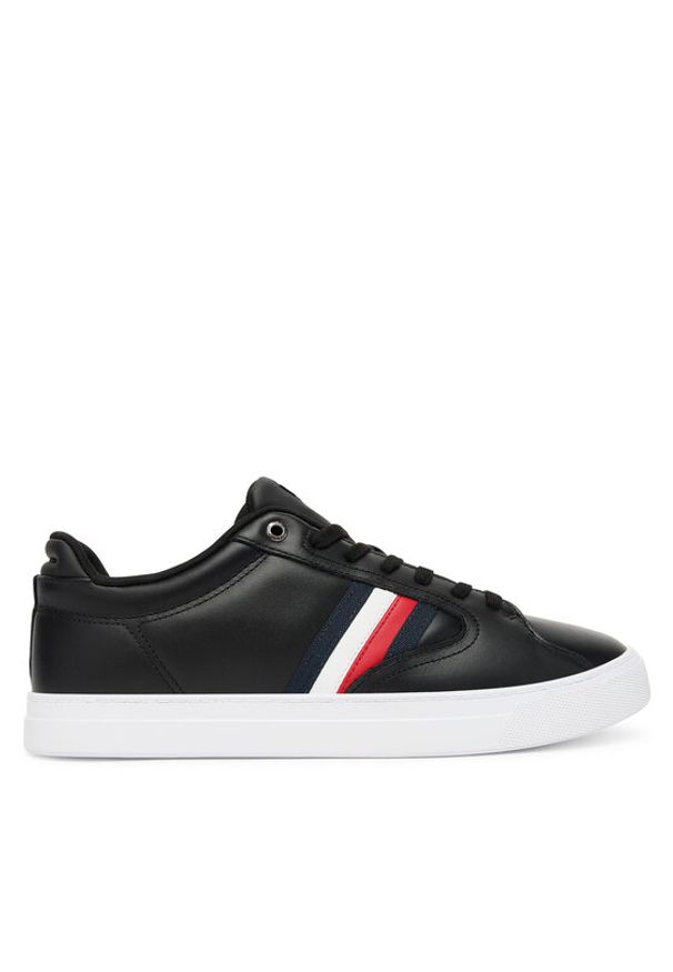 TOMMY HILFIGER - Tommy Hilfiger Sneakersy Icon Court Stripes FM0FM05628 Czarny. Kolor: czarny. Materiał: skóra