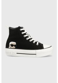 Karl Lagerfeld trampki KAMPUS MAX damskie kolor czarny KL60450N. Nosek buta: okrągły. Kolor: czarny. Materiał: guma. Obcas: na platformie #1