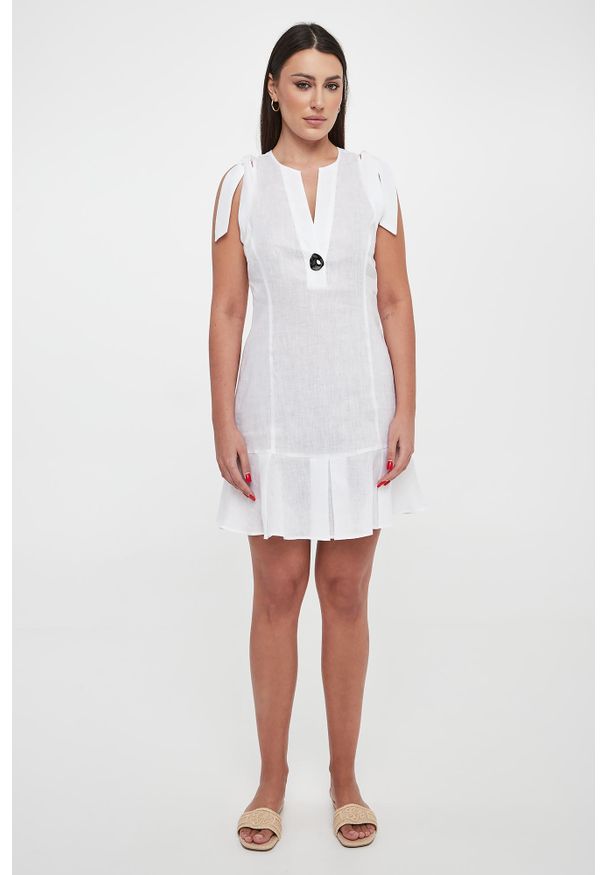Armani Exchange - Sukienka lniana ARMANI EXCHANGE. Materiał: len