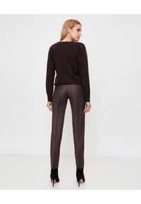 PESERICO - Brązowe spodnie z wełny. Stan: podwyższony. Kolor: brązowy. Materiał: wełna. Styl: elegancki #4