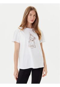 Liu Jo T-Shirt MF5412 JS923 Biały Regular Fit. Kolor: biały. Materiał: bawełna
