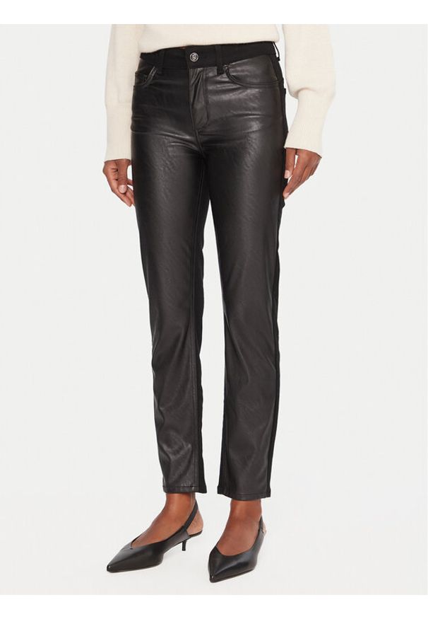 Liu Jo Spodnie z imitacji skóry UF5035 E0747 Czarny Skinny Fit. Kolor: czarny. Materiał: bawełna