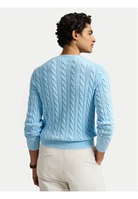 Polo Ralph Lauren Sweter 710965867005 Błękitny Regular Fit. Typ kołnierza: polo. Kolor: niebieski. Materiał: bawełna