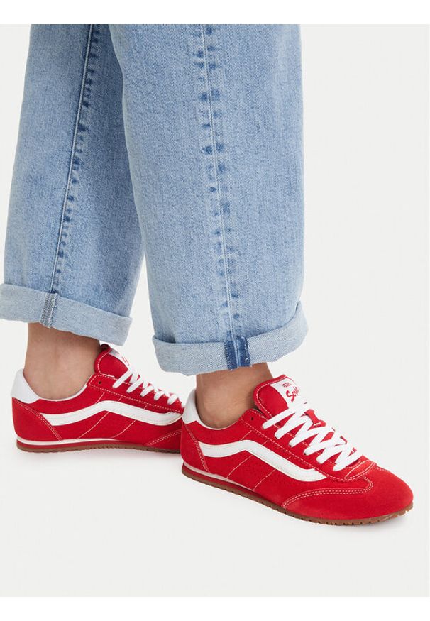 Vans Sneakersy Super Lowpro VN000D83IZQ1 Czerwony. Kolor: czerwony. Materiał: skóra, zamsz