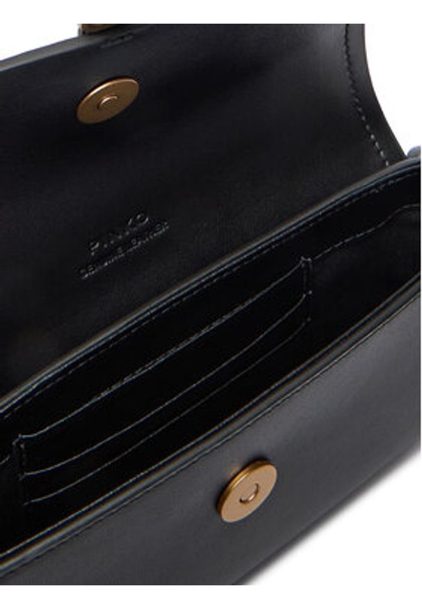 Pinko - PINKO Torebka Saddle Flat AI 25-26 PCPL 105349 A1ZX Czarny. Kolor: czarny. Materiał: skórzane