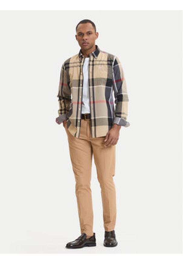 Barbour Koszula Harris MSH5071TN31 Beżowy Tailored Fit. Kolor: beżowy. Materiał: bawełna