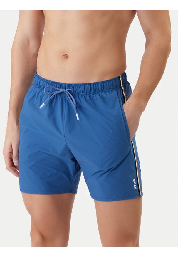 BOSS Szorty kąpielowe Iconic 50491594 Niebieski Regular Fit. Kolor: niebieski. Materiał: syntetyk