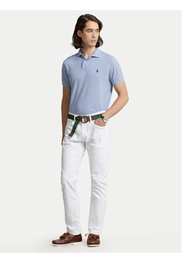 Polo Ralph Lauren Polo 710666998007 Niebieski Custom Slim Fit. Typ kołnierza: polo. Kolor: niebieski. Materiał: bawełna