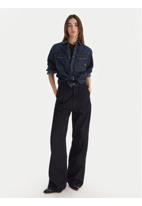 G-Star RAW - G-Star Raw Jeansy Roos D27705-D536 Granatowy Wide Leg. Kolor: niebieski