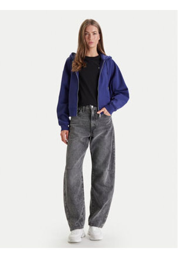 Calvin Klein Jeans Bluza Monogram LV047F208G Fioletowy Relaxed Fit. Kolor: fioletowy. Materiał: bawełna