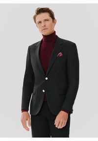 Pako Lorente - PAKO LORENTE – Czarna casualowa marynarka męska. Okazja: na co dzień. Kolor: czarny, niebieski. Wzór: gładki. Styl: casual #8