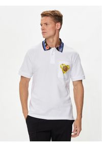 Versace Jeans Couture Polo 76GAGT11 Biały Regular Fit. Typ kołnierza: polo. Kolor: biały. Materiał: bawełna #1