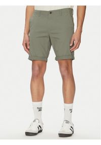 Jack & Jones - Jack&Jones Szorty materiałowe Dave 12182549 Zielony Regular Fit. Kolor: zielony. Materiał: bawełna