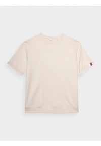 outhorn - T-shirt gładki męski - kremowy. Okazja: na co dzień. Kolor: kremowy. Materiał: bawełna, dresówka, dzianina. Długość rękawa: krótki rękaw. Wzór: gładki. Styl: casual #8