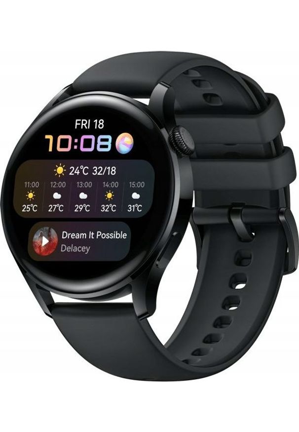HUAWEI - Smartwatch Huawei Watch 3 Active Czarny. Rodzaj zegarka: smartwatch. Kolor: czarny