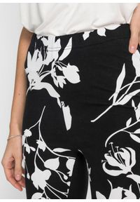 bonprix - Spodnie rybaczki. Kolor: czarny. Wzór: nadruk #3