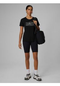 4f - 4F T-shirt regular z nadrukiem damski - czarny XL. Okazja: na co dzień. Kolor: czarny. Materiał: dzianina, bawełna. Wzór: nadruk. Styl: casual #2