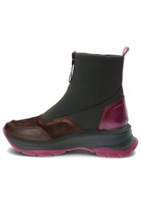 Zielone Botki Hispanitas Damskie Eleganckie Obuwie na Jesień. Kolor: zielony. Materiał: materiał. Sezon: jesień. Styl: elegancki #4