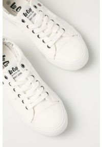 Lee Cooper - Tenisówki. Nosek buta: okrągły. Zapięcie: sznurówki. Kolor: biały. Materiał: syntetyk, materiał, guma. Szerokość cholewki: normalna #4
