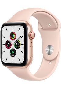 APPLE - Apple smartwach Watch SE Cellular, 44mm Gold Aluminium Case with Pink Sand Sport Band (MYEX2HC/A). Rodzaj zegarka: smartwatch. Kolor: złoty. Styl: sportowy #1