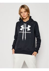 Under Armour Bluza Ua Rival Fleece Logo 1356318 Czarny Loose Fit. Kolor: czarny. Materiał: bawełna