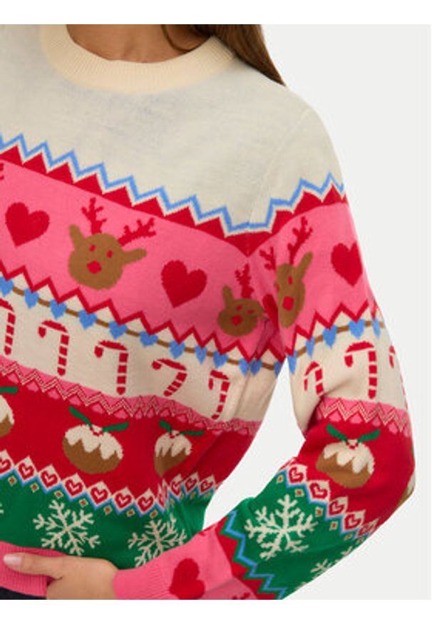 Vero Moda Sweter New Christmas 10334011 Kolorowy Regular Fit. Materiał: syntetyk. Wzór: kolorowy
