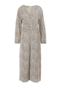 Born2be - Biało-Zielony Kombinezon Pyrhele. Okazja: na co dzień. Kolor: zielony. Długość: długie. Wzór: nadruk. Styl: casual, elegancki #3