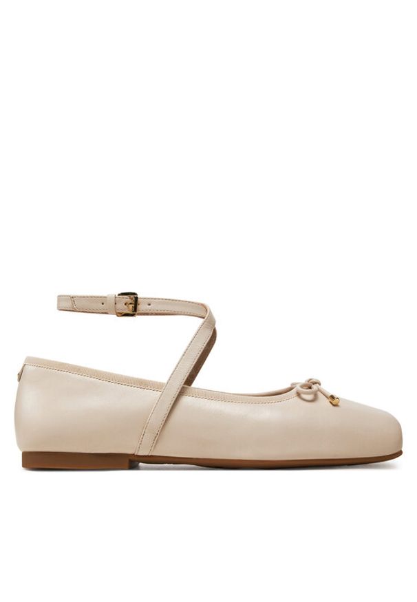 Michael Kors Baleriny Collette Leather Ballet Flat 40T4CTFP1L Beżowy. Kolor: beżowy. Materiał: skóra