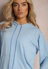 Renee - Jasnoniebieski Klasyczny Komplet Dresowy z Bluzą Kangurką i Spodniami Typu Jogger Salevia. Kolor: niebieski. Materiał: dresówka #4