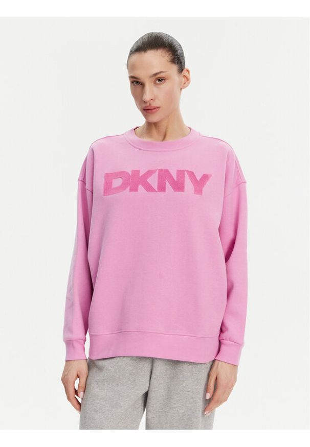 DKNY Bluza DP5T1140 Różowy Regular Fit. Kolor: różowy. Materiał: bawełna