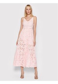 Guess Sukienka letnia Serafina W2GK44 WEJV0 Różowy Flare Fit. Kolor: różowy. Materiał: bawełna. Sezon: lato