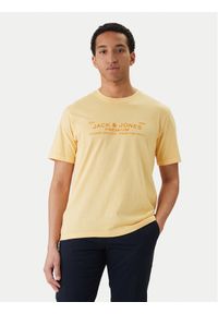 Jack & Jones T-Shirt Blucaleb 12293014 Beżowy Regular Fit. Kolor: beżowy. Materiał: bawełna #1