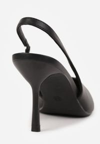 Born2be - Czarne Sandały Vices na Szpilce z Noskiem w Szpic Tilvianea. Okazja: na co dzień. Kolor: czarny. Materiał: jeans, satyna. Obcas: na szpilce. Styl: wizytowy, casual, elegancki. Wysokość obcasa: średni #4