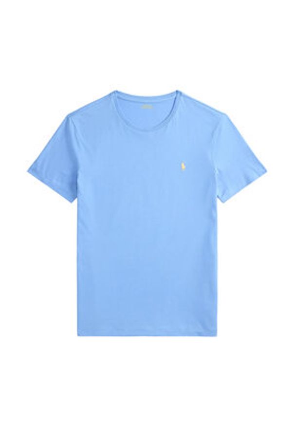 Polo Ralph Lauren T-Shirt 710671438454 Błękitny Custom Slim Fit. Typ kołnierza: polo. Kolor: niebieski. Materiał: bawełna