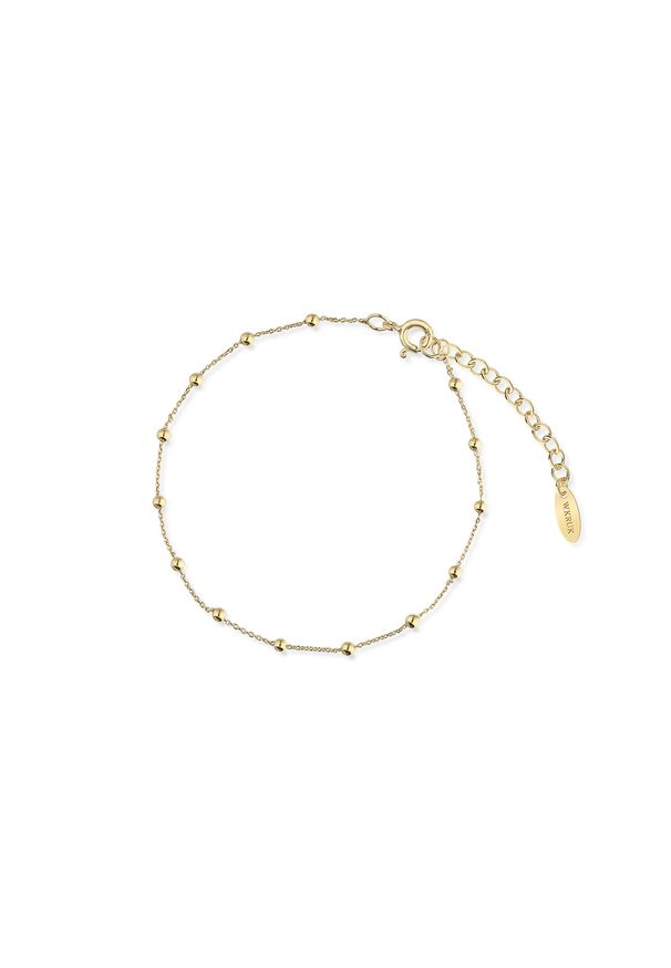 W.KRUK - Bransoletka srebrna pozłacana kulki. Materiał: pozłacane, srebrne. Kolor: srebrny. Wzór: ażurowy