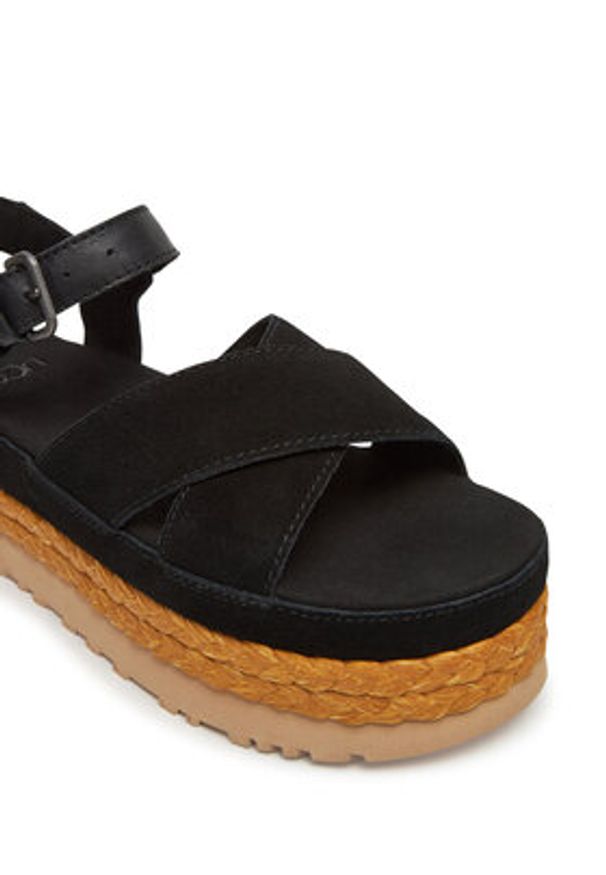 Ugg Espadryle W Aubrey Ankle Strap 1167471 Czarny. Kolor: czarny. Materiał: zamsz, skóra