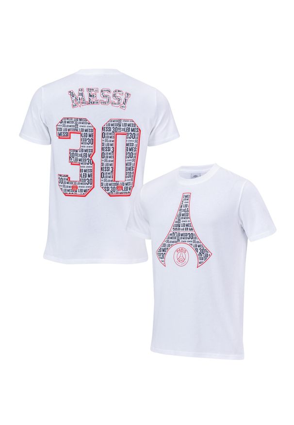 Koszulka dziecięca PSG Messi. Kolor: biały. Materiał: bawełna. Sport: piłka nożna