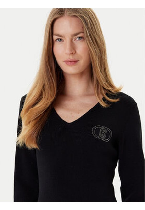 Liu Jo Sukienka dzianinowa TF5253 MS63L Czarny Regular Fit. Kolor: czarny. Materiał: wiskoza