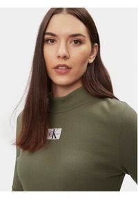 Calvin Klein Jeans Sukienka codzienna J20J222918 Zielony Slim Fit. Okazja: na co dzień. Kolor: zielony. Materiał: bawełna. Typ sukienki: proste. Styl: casual #4