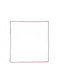 Modini - Biała poszetka z różowym/amarantowym obszyciem E215. Kolor: różowy, biały, wielokolorowy #1