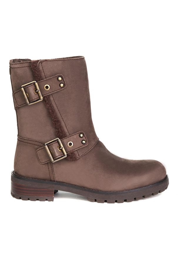 Ugg - UGG Niels damskie skórzane botki ZLN 0578. Kolor: brązowy. Materiał: skóra