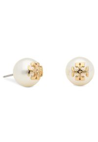 Tory Burch Kolczyki Crystal Pearl Stud Earring 11165514 Biały. Kolor: biały