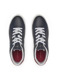TOMMY HILFIGER - Tommy Hilfiger Sneakersy Essential Court Sneaker FW0FW08320 Granatowy. Kolor: niebieski. Materiał: skóra #4