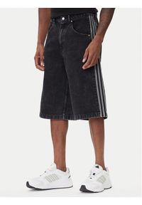 Adidas - adidas Szorty jeansowe adicolor Denim Firebird JC6719 Czarny Loose Fit. Kolor: czarny. Materiał: bawełna