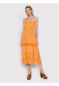 Iconique Sukienka letnia Gaia IC22 096 Pomarańczowy Regular Fit. Kolor: pomarańczowy. Materiał: bawełna. Sezon: lato