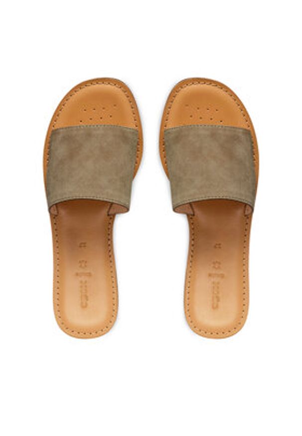 Geox Klapki D Maddalusiac D55YML 00021 C3016 Khaki. Kolor: brązowy. Materiał: zamsz, skóra